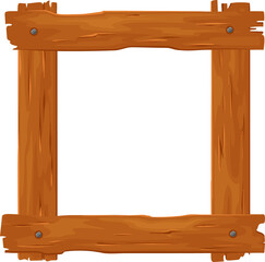 Wooden frame, isolated vector square border design