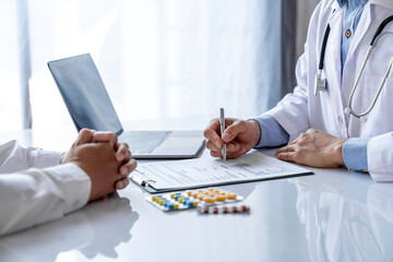 doctor and patient Providing advice on medication and treatment guidelines on an ongoing basis...