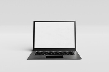 Laptop with transparent mockup pc vector. PNG 