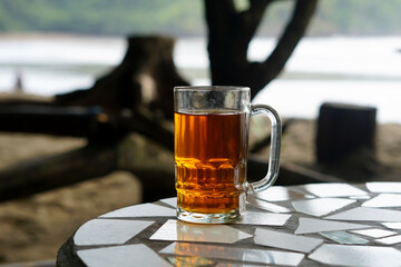 a cup of tea in the public park area