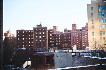Quartier de Brooklyn avec facades en briques à New York City, USA