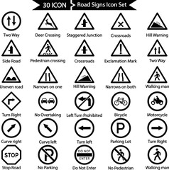 road signs icon set