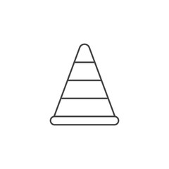 Outline road traffic cone icon illustration vector symbol
