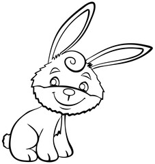 The bunny. Element for coloring page. Cartoon style.