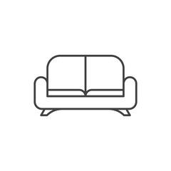 Sofa, linear style sign for mobile concept and web design. Symbol, logo illustration.