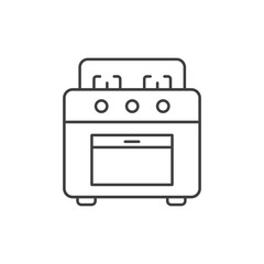 Stove oven icon vector sign isolated on white background. Line art style stove icon vector illustration.