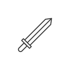 outline sword vector icon on white background