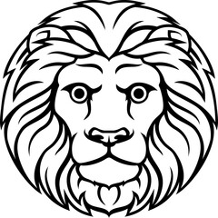 Obraz premium Astrology horoscope zodiac signs, circular Leo lion symbol