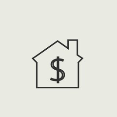 Obraz premium Dollar house icon