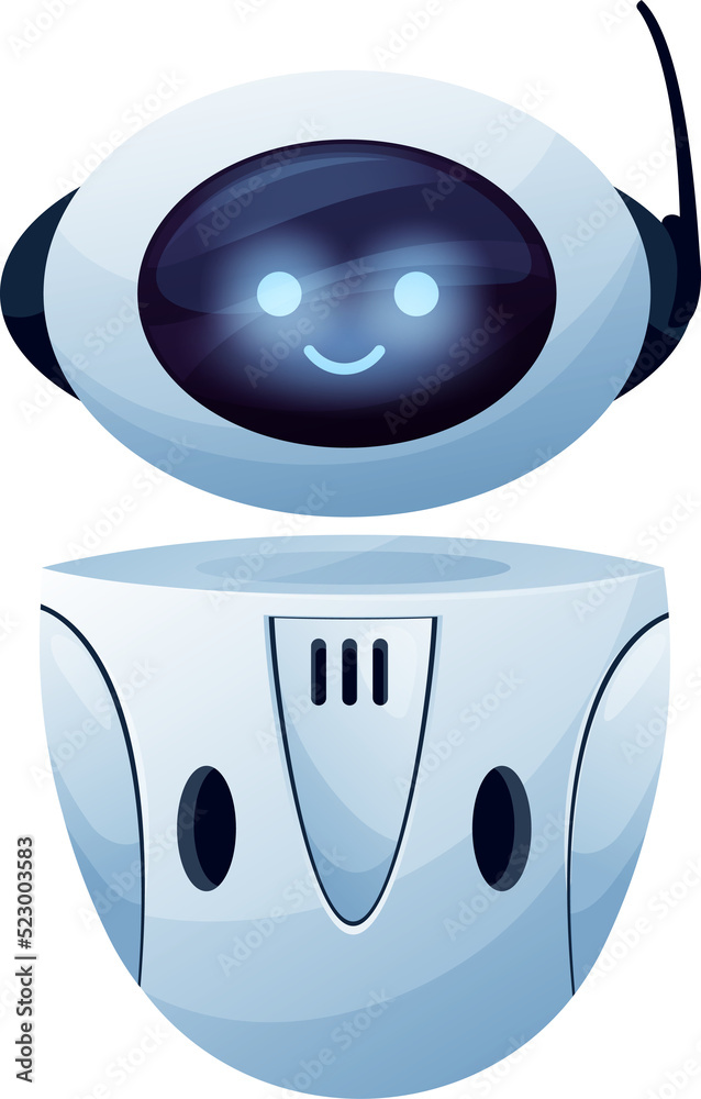 Poster robot, friendly chatbot with antenna, message chat