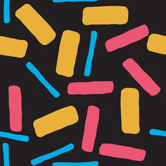 Geometric seamless abstract vector pattern with repeating rectangles and squares. Colourful composition style design for print, backdrop, background, textile, fabric products, wrapping and wall paper.