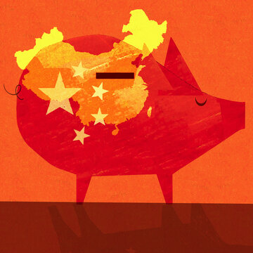 Chinese finance and piggy bank