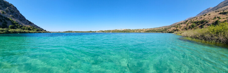 Fototapeta na wymiar Kournas lake in Crete island, Greece