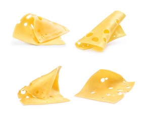 set of cheese on a white background