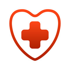 simple flat hospital health icon