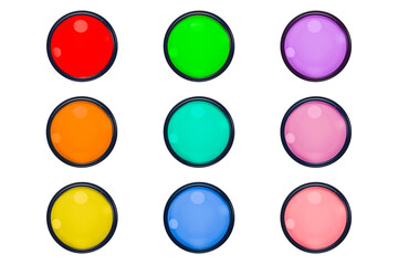 nine colored lenses,illustration isolated on transparent background