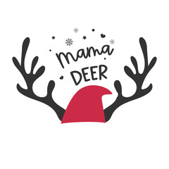 reindeer horn with santa hat