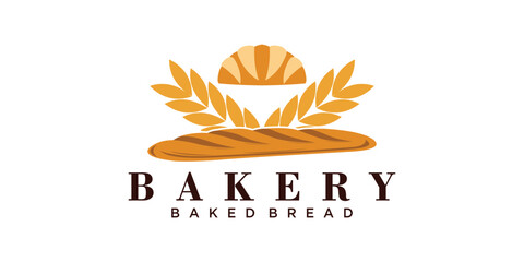 bakery logo template with creative concept