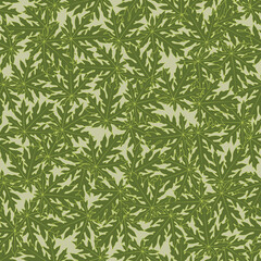Naklejka na ściany i meble Seamless with green birch leaves vector