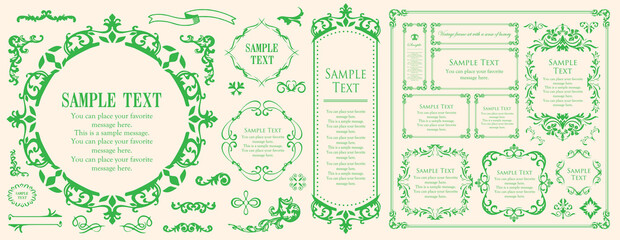 高級感のあるカードデザイン。アンティークな装飾デザイン。エレガントな縁の模様。