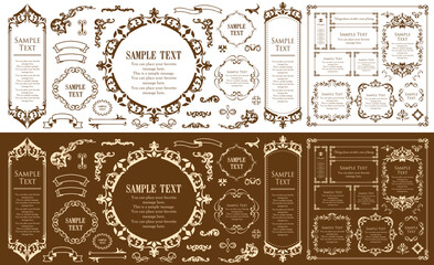 高級感のあるカードデザイン。アンティークな装飾デザイン。エレガントな縁の模様。