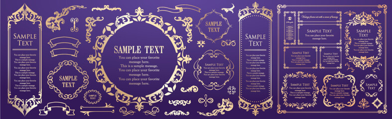 高級感のあるカードデザイン。アンティークな装飾デザイン。エレガントな縁の模様。