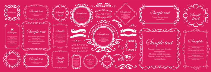 高級感のあるカードデザイン。アンティークな装飾デザイン。エレガントな縁の模様。