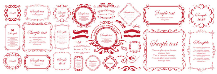 高級感のあるカードデザイン。アンティークな装飾デザイン。エレガントな縁の模様。