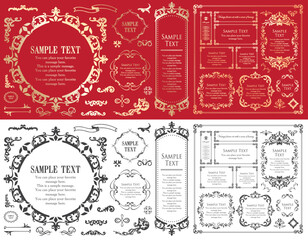 高級感のあるカードデザイン。アンティークな装飾デザイン。エレガントな縁の模様。