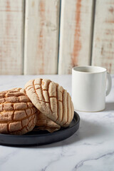 Conchas sweet bread traditional bakery of Mexico