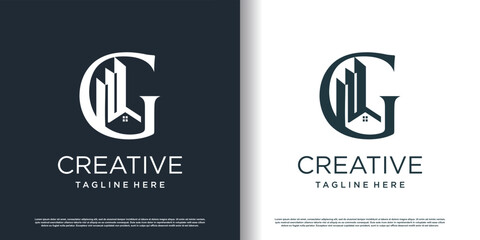 building logo icon with letter h concept design premium vector