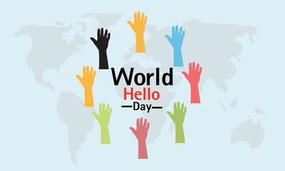 World Hello Day.
vector illustration. banner and poster design
