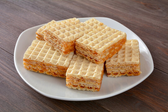 wafle przekładane kajmakiem