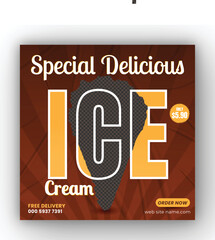 Special delicious ice cream social media post templates and instagram banner post design template