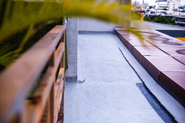 Gray flooring on fiber glass for waterproof, reinforcing net,