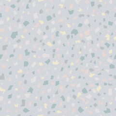 Terrazzo flooring vector seamless pattern. Modern stone color pastel marble wallpaper for print and web.Texture of classic Italian type of floor in Venetian style composed of natural stone, granite, q