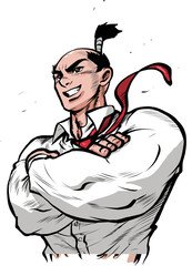 腕組みをした自信満々のビジネスマン