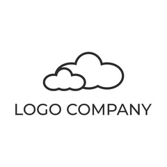 Cloud logo. Line, outline version, abstract cloud outline vector sign. Symbol, logo illustration. Computing cloud icon.