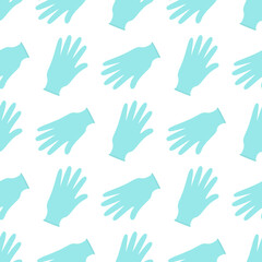 vector seamless pattern with medical protective gloves