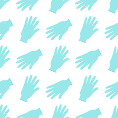 vector seamless pattern with medical protective gloves