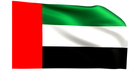 United Arab Emirates flag 3d render.