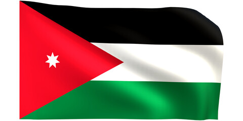 Jordan flag 3d render.