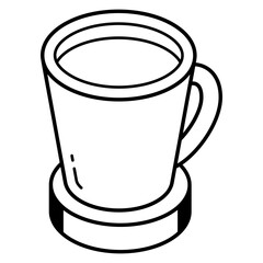 A teacup line editable icon