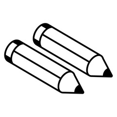 Writing tool, line icon of a pencil