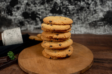 an stack of several cookies