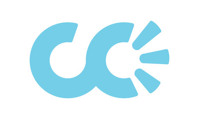 letter cc co shout logo vector design symbol illustration sign icon design idea - obrazy, fototapety, plakaty