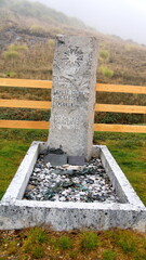 Ernest Shackleton's grave at the old whaling station in Grytviken, South Georgia Island