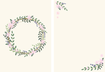 Obraz premium Wedding Invitation watercolor rustic beige