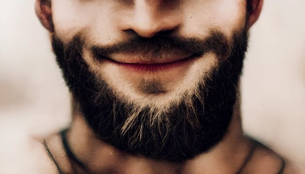 Gros plan sur la barbe fournie d'un homme