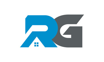 letter RG roof real estate construction vector logo symbol illustration design icon sign idea